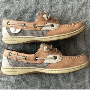 Sperry Tan and Cream Flats